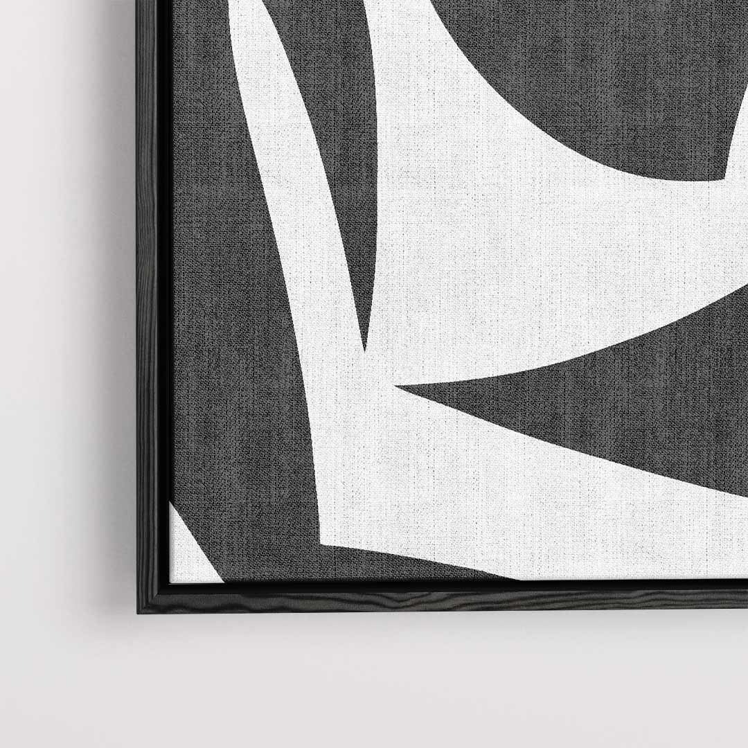 Abstracte Zwart-Witte Compositie – dibond kunstwerk als wanddecoratie