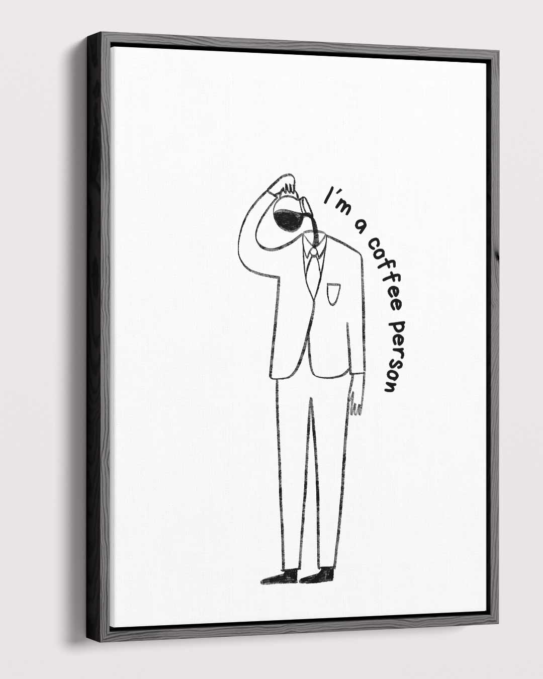 Stijlvolle koffieliefhebber illustratie – dibond kunstwerk als wanddecoratie