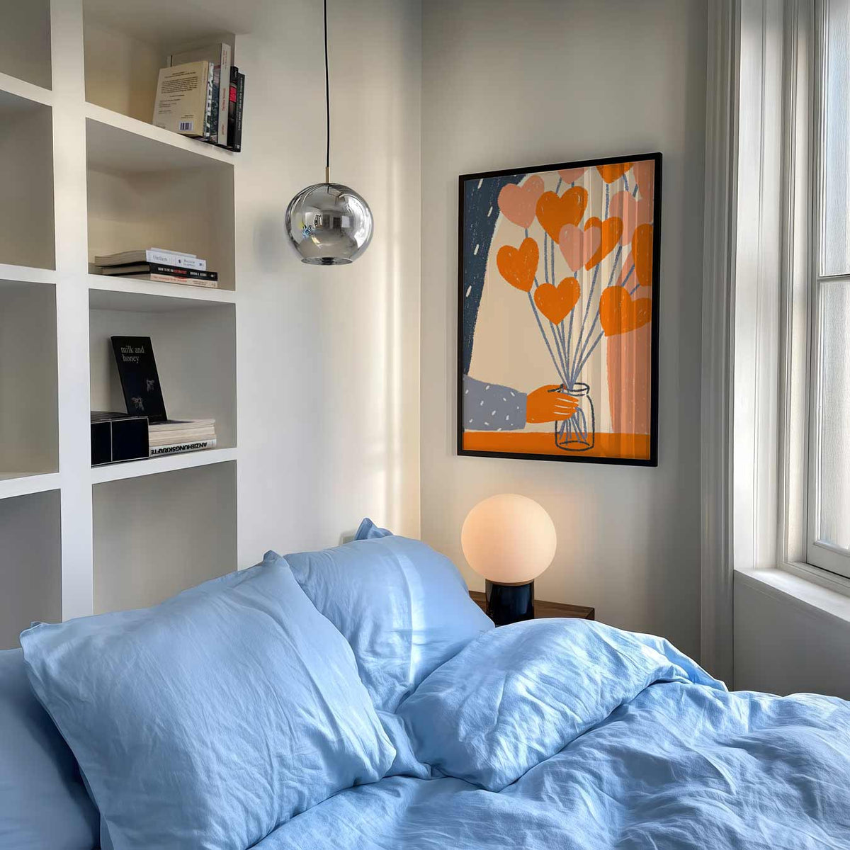 Liefdevolle Hartenbloemen – zomer poster als frisse staande wanddecoratie