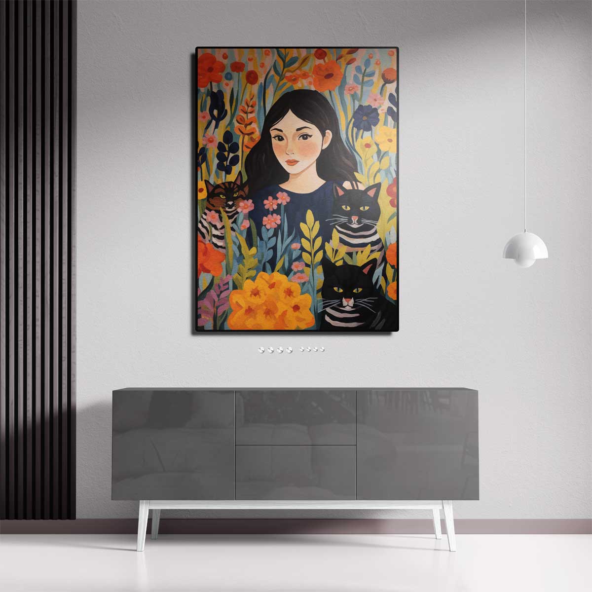 Vrolijke Tuinmomenten – canvas kunstwerk als wanddecoratie
