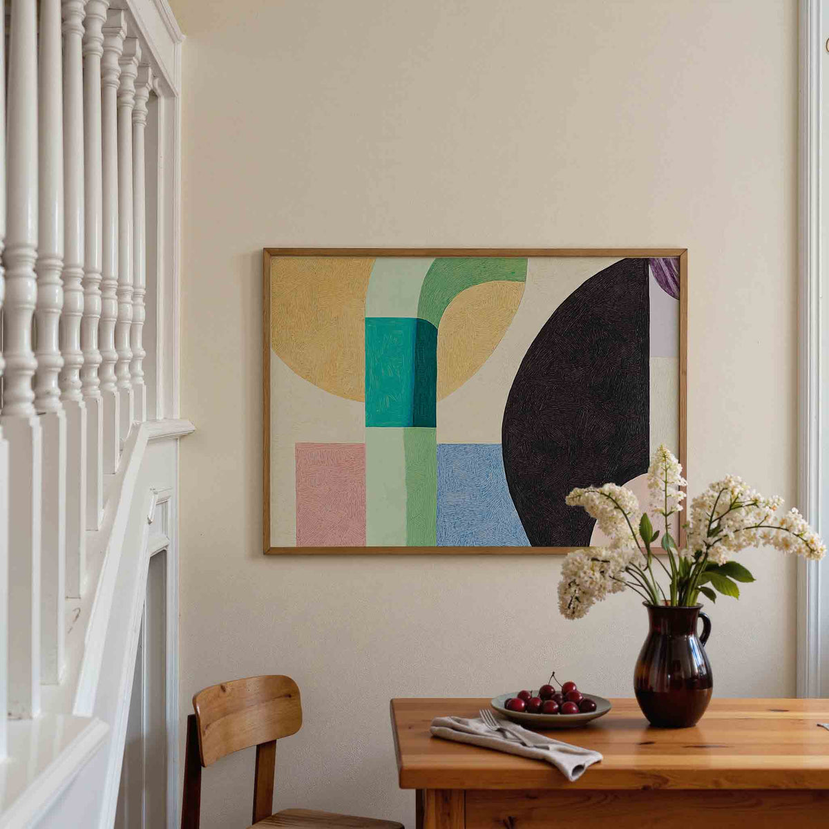 Abstracte vormen – liggende illustratie poster als wanddecoratie