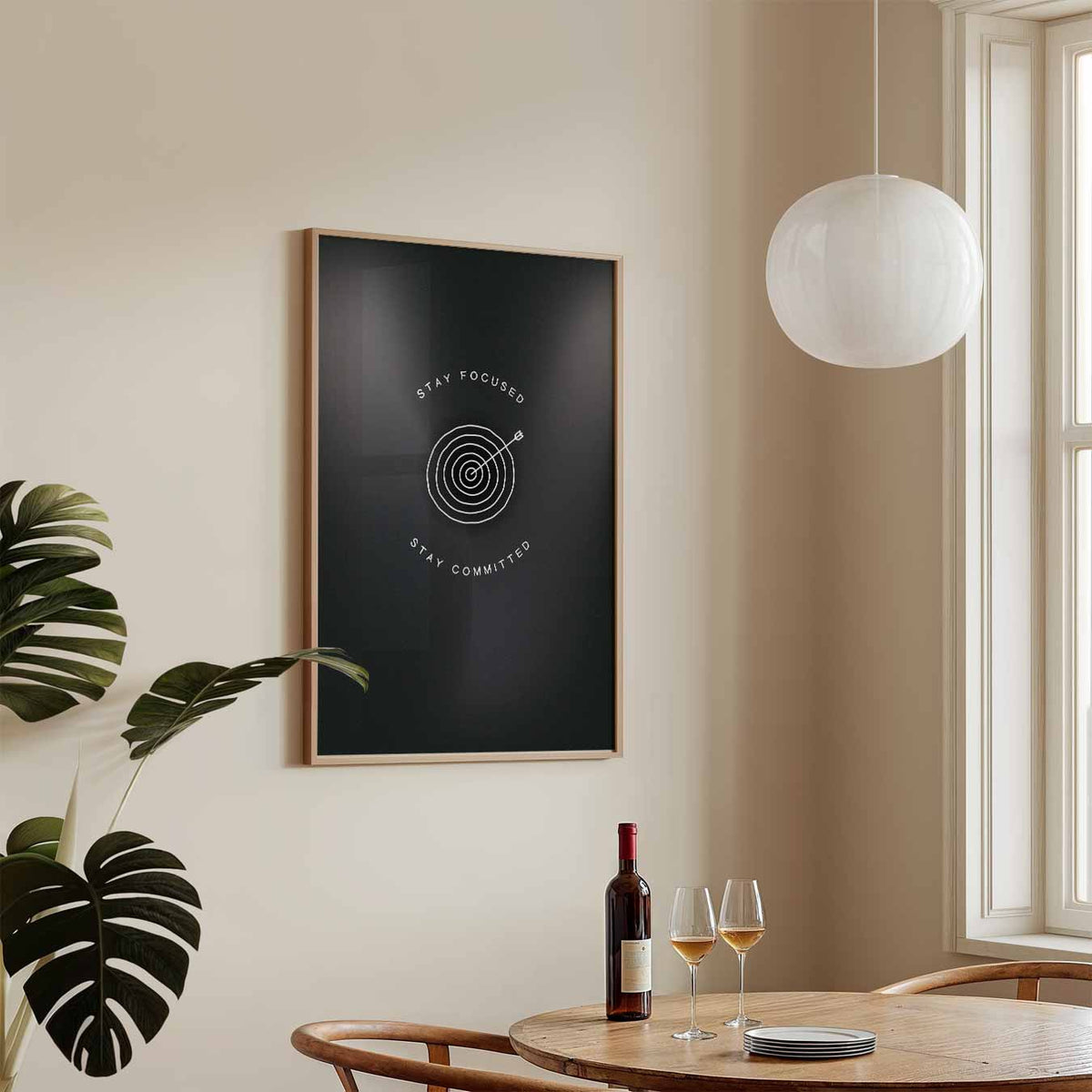 Stay Focused Target – tekstposter in staand formaat