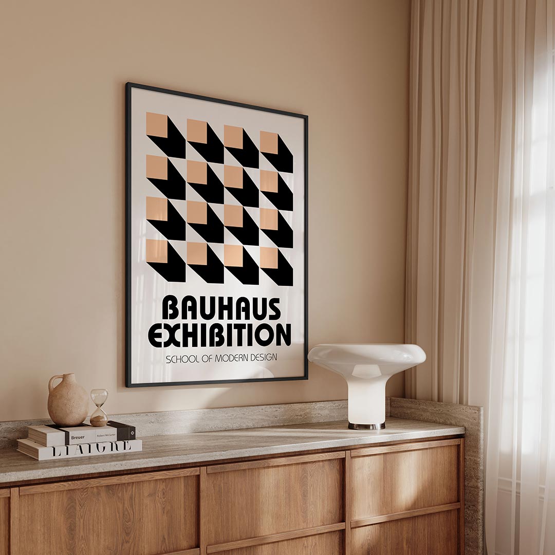  – geometrische Bauhaus poster in staand formaat