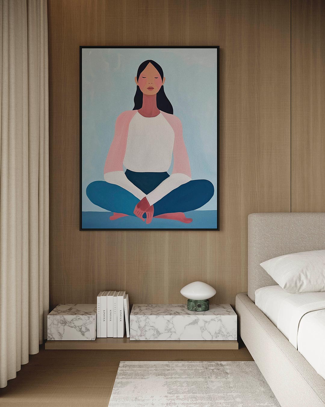 Meditatieve vrouw – staand wanddecoratie kunstwerk