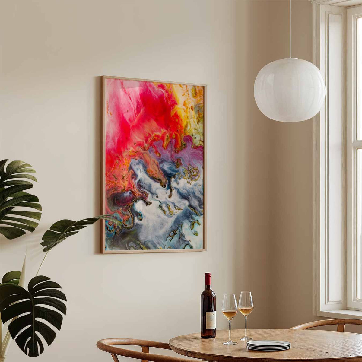 Kleurenexplosie Canvas Art – staande Popart wanddecoratie van WallArtistic