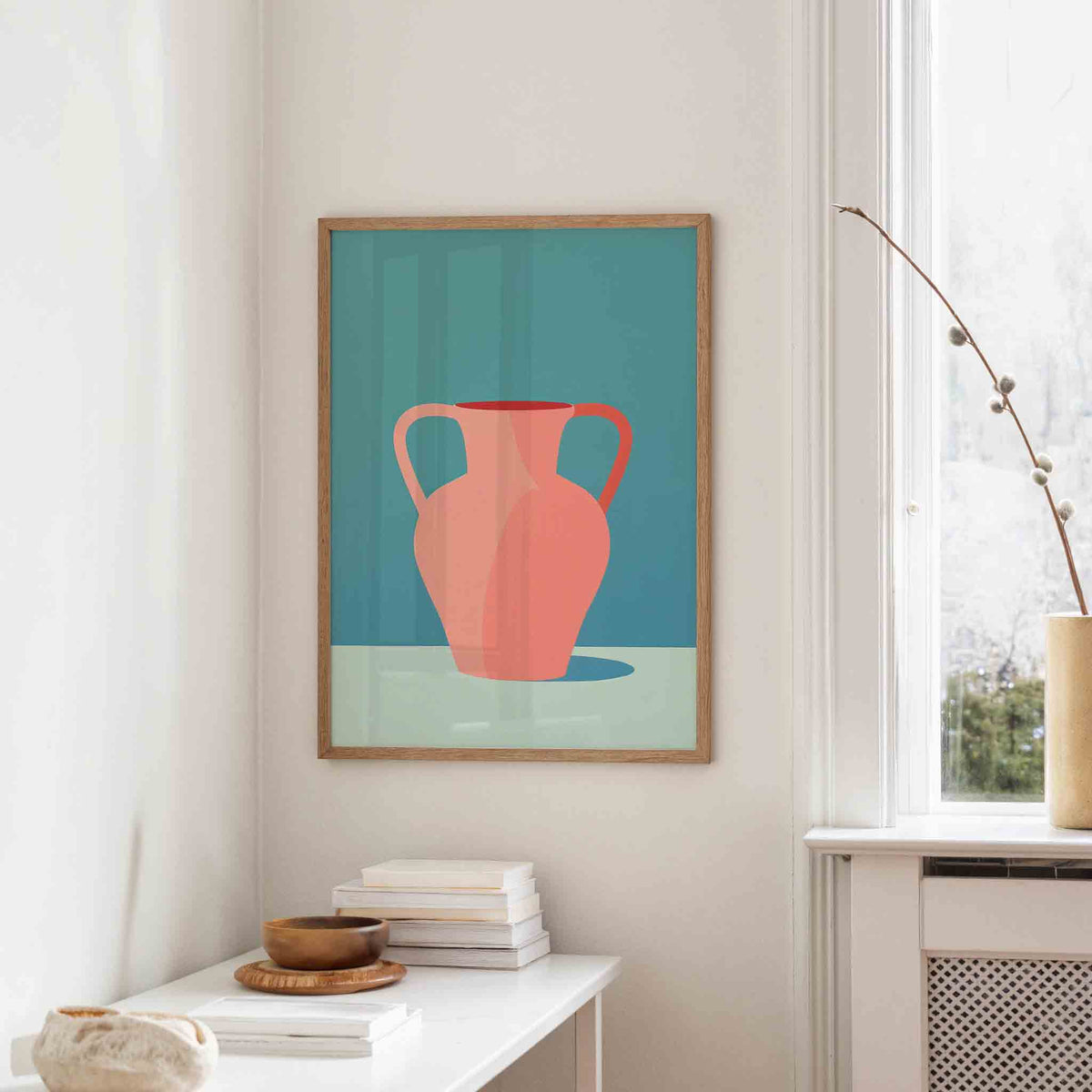Vaas met handvatten – staande hedendaagse wanddecoratie van WallArtistic