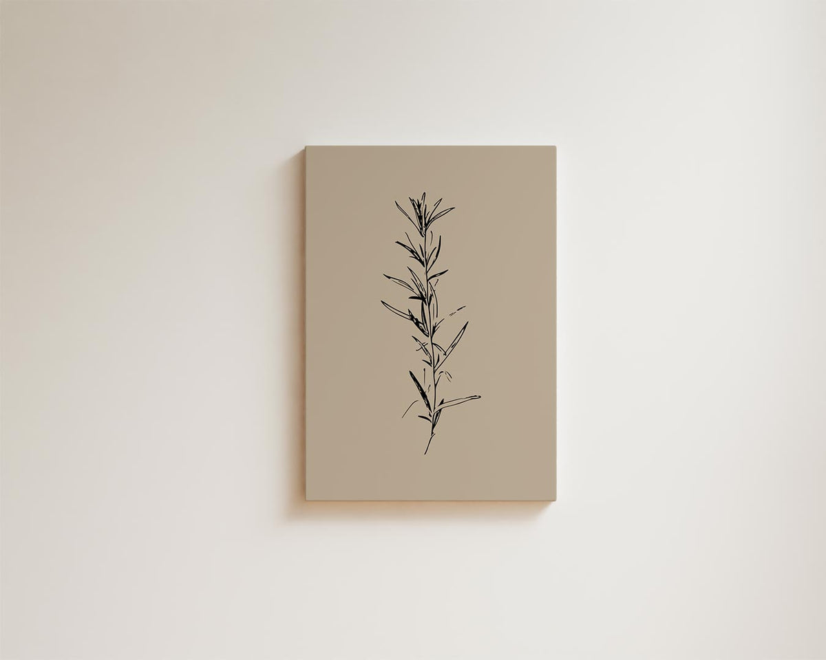 Elegante Botanische Schets – kunstwerk met zwarte baklijst