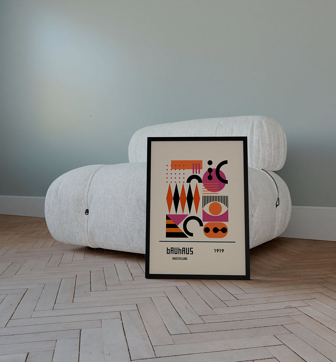 Vormen en vlakkenspel – staande Bauhaus poster voor aan de muur