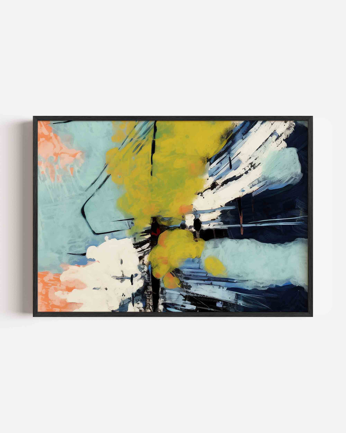 Abstracte vormen en kleuren – bloemen landscape poster als wanddecoratie