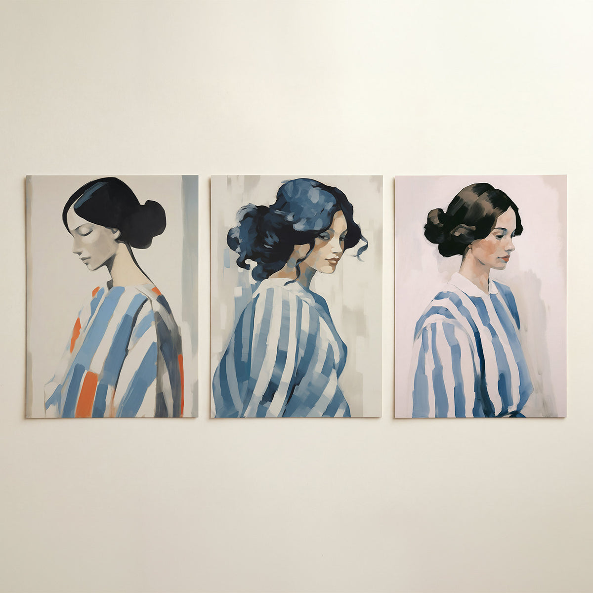 Vorm en kleur driedelige posterset in tweede interieur