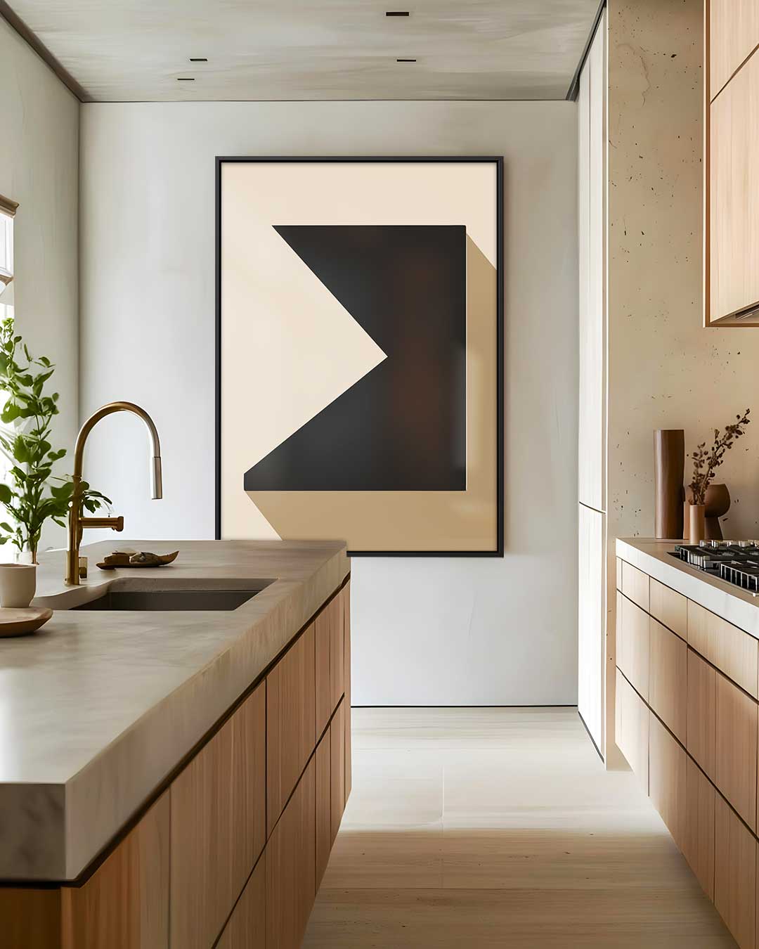 Geometrische Schaduw – dibond wanddecoratie in staand formaat