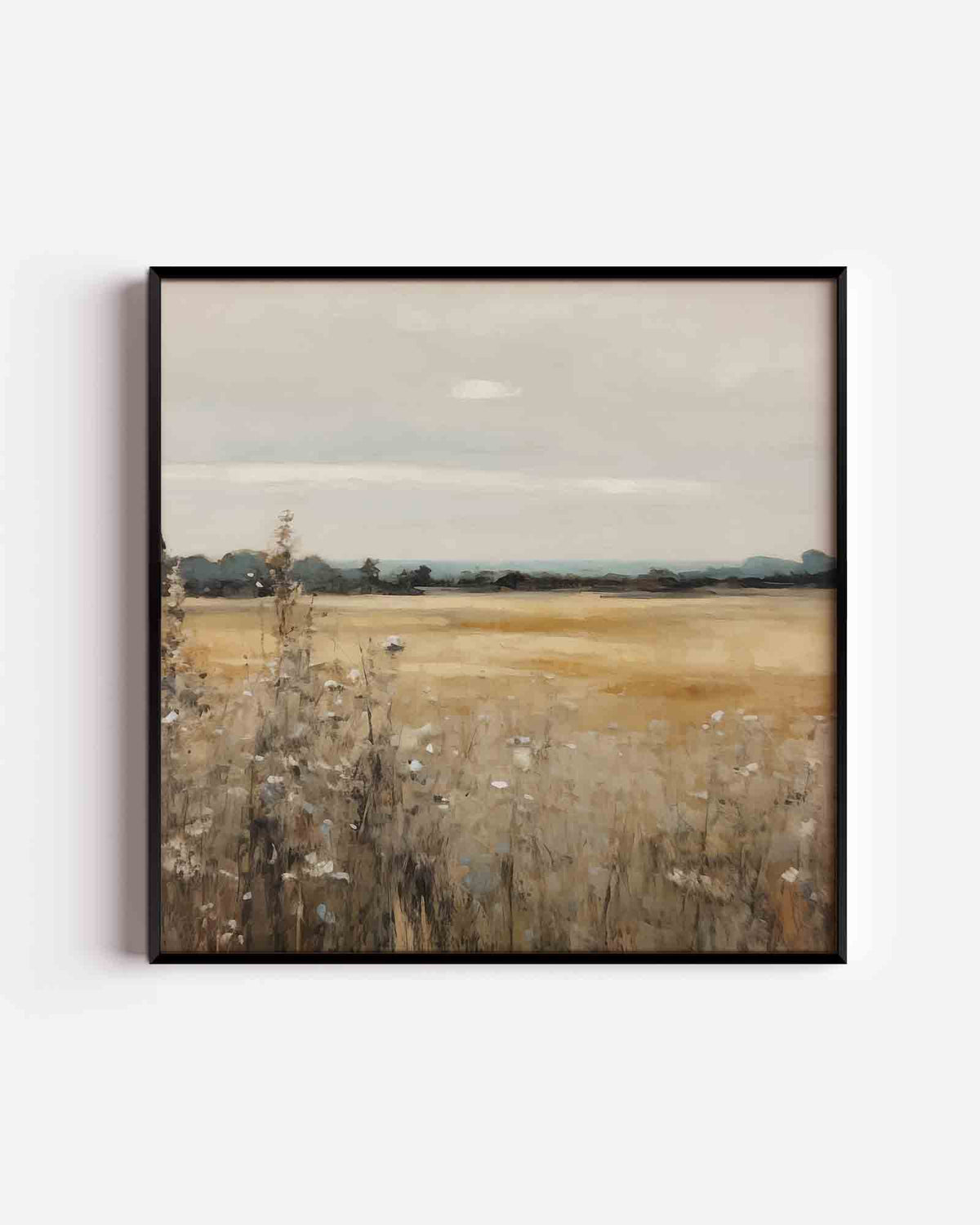 Landschap met veld – vintage vierkante poster als wanddecoratie