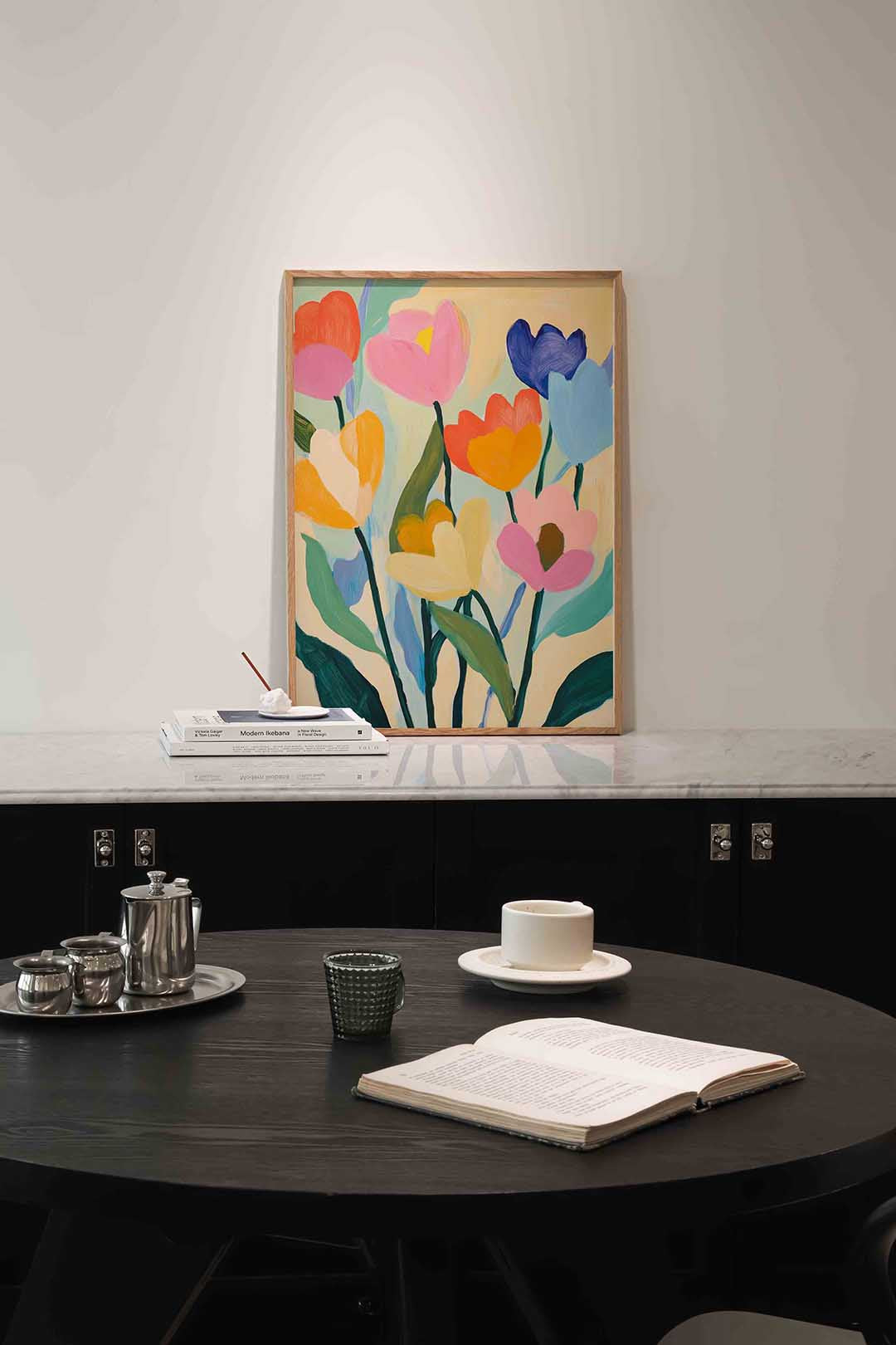 Bloemen in levendige kleuren – moderne poster in staand formaat