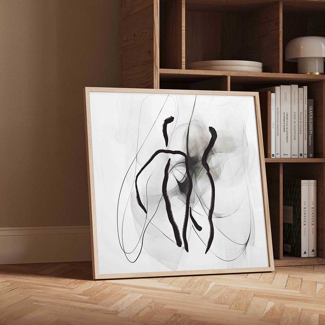 Abstracte lijnen – moderne wandkunst met kleur en vormen als poster
