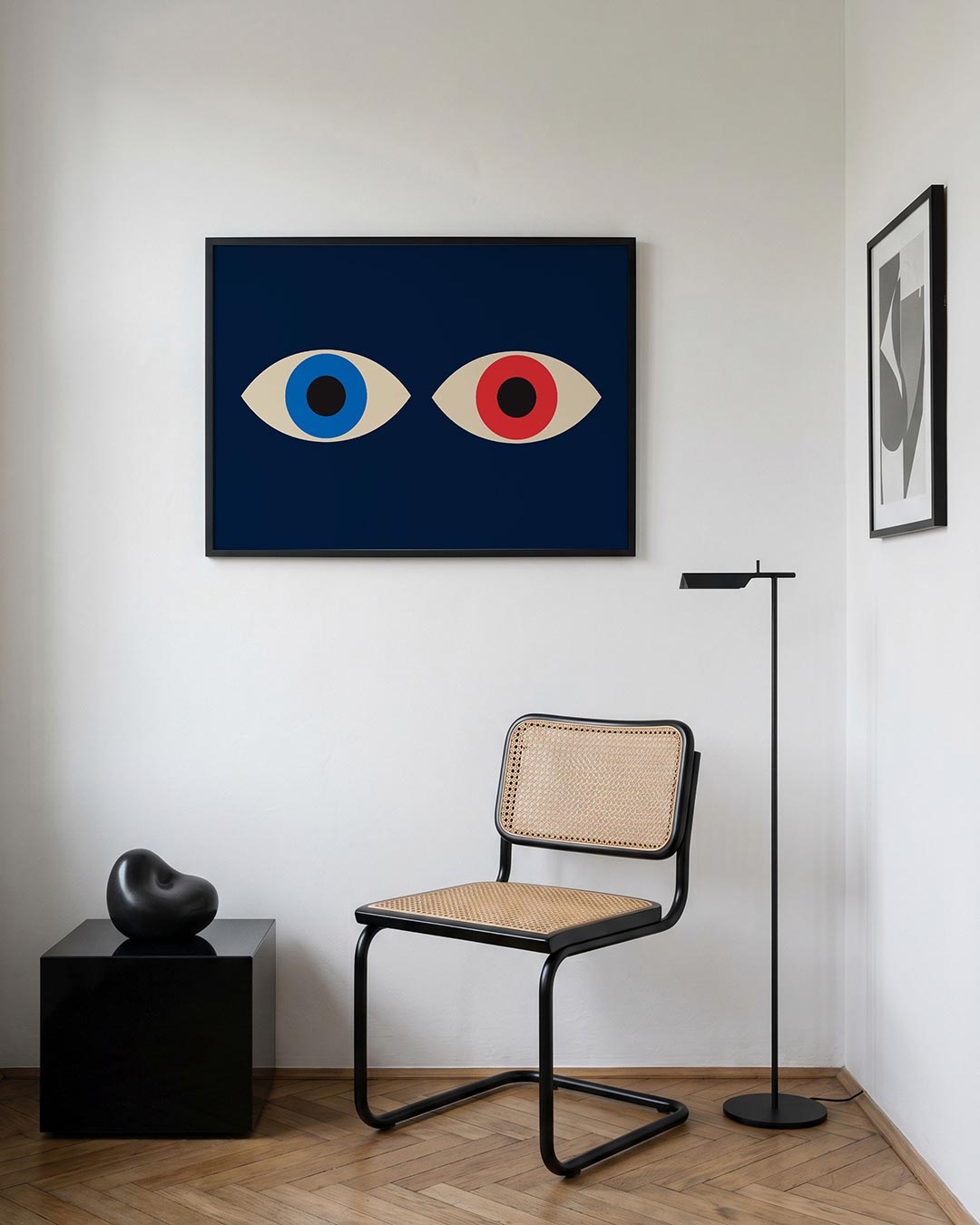 Oogvormen en kleur – geometrische Bauhaus poster in liggend formaat