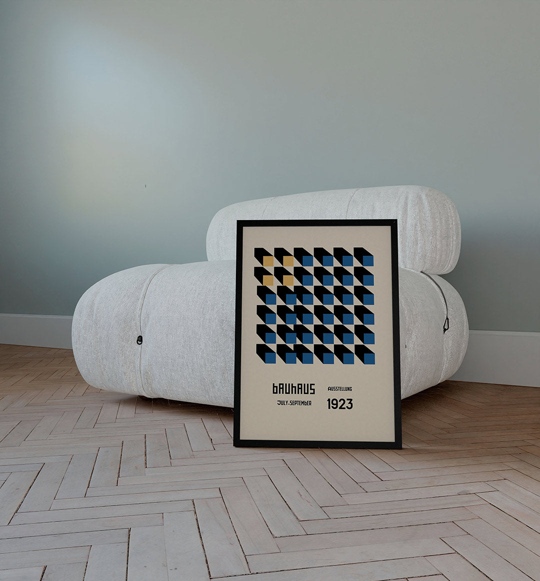 Vorm en schaduw – staande Bauhaus poster voor aan de muur