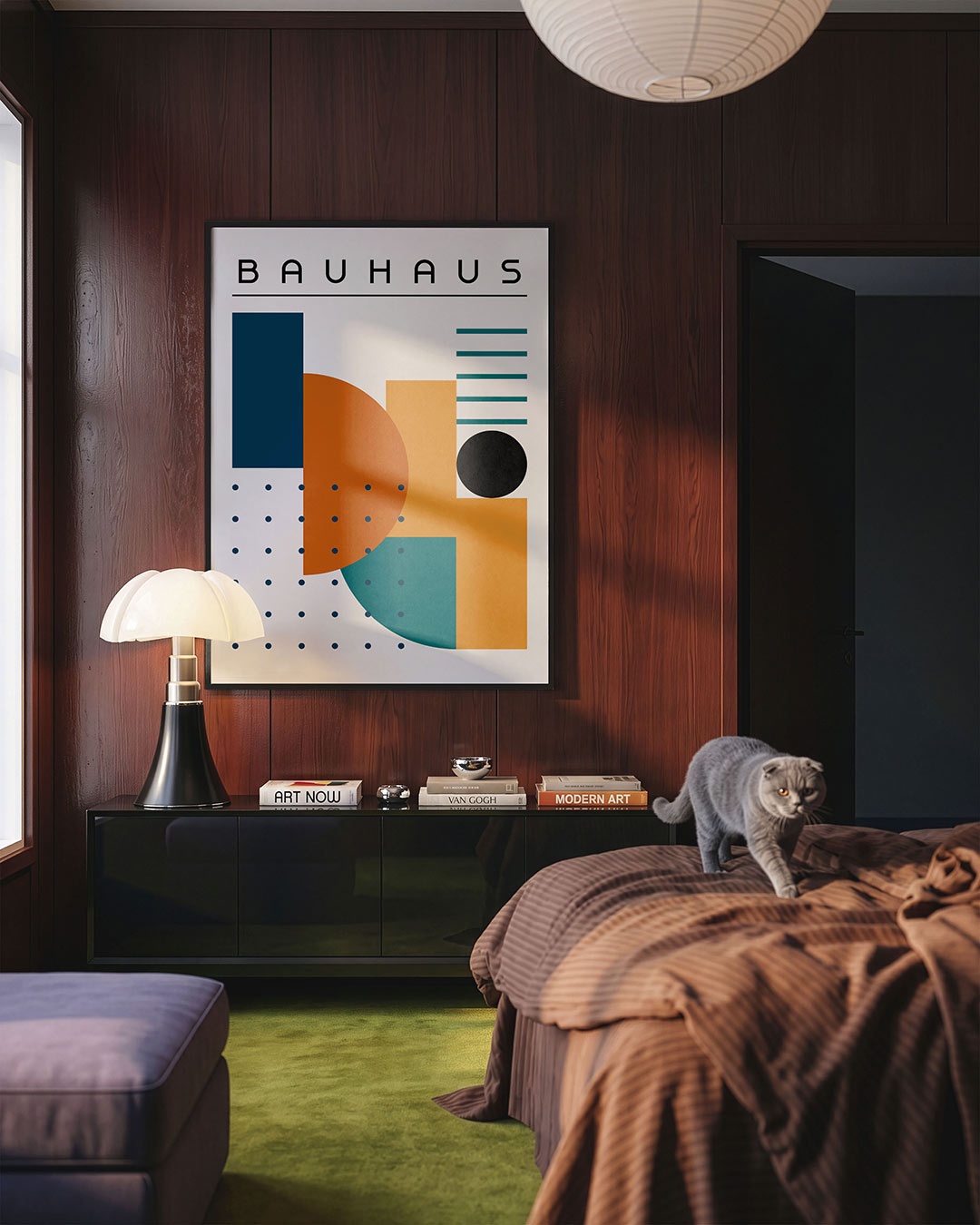 Vormen en vlakkenspel – geometrische Bauhaus poster in staand formaat