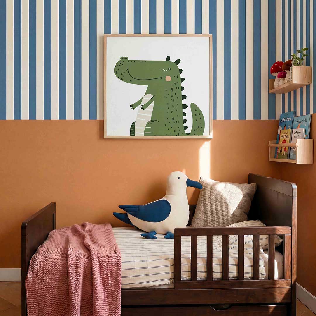 Groene krokodil – kids poster in vierkant formaat