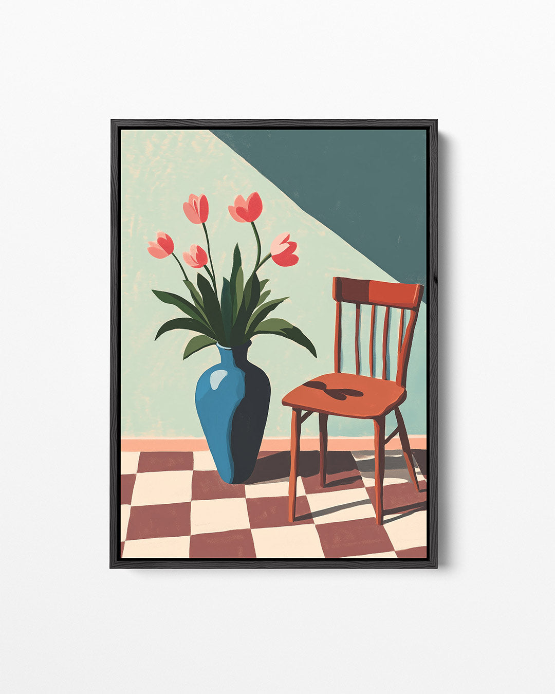 Vaas en stoel compositie – staand wanddecoratie kunstwerk