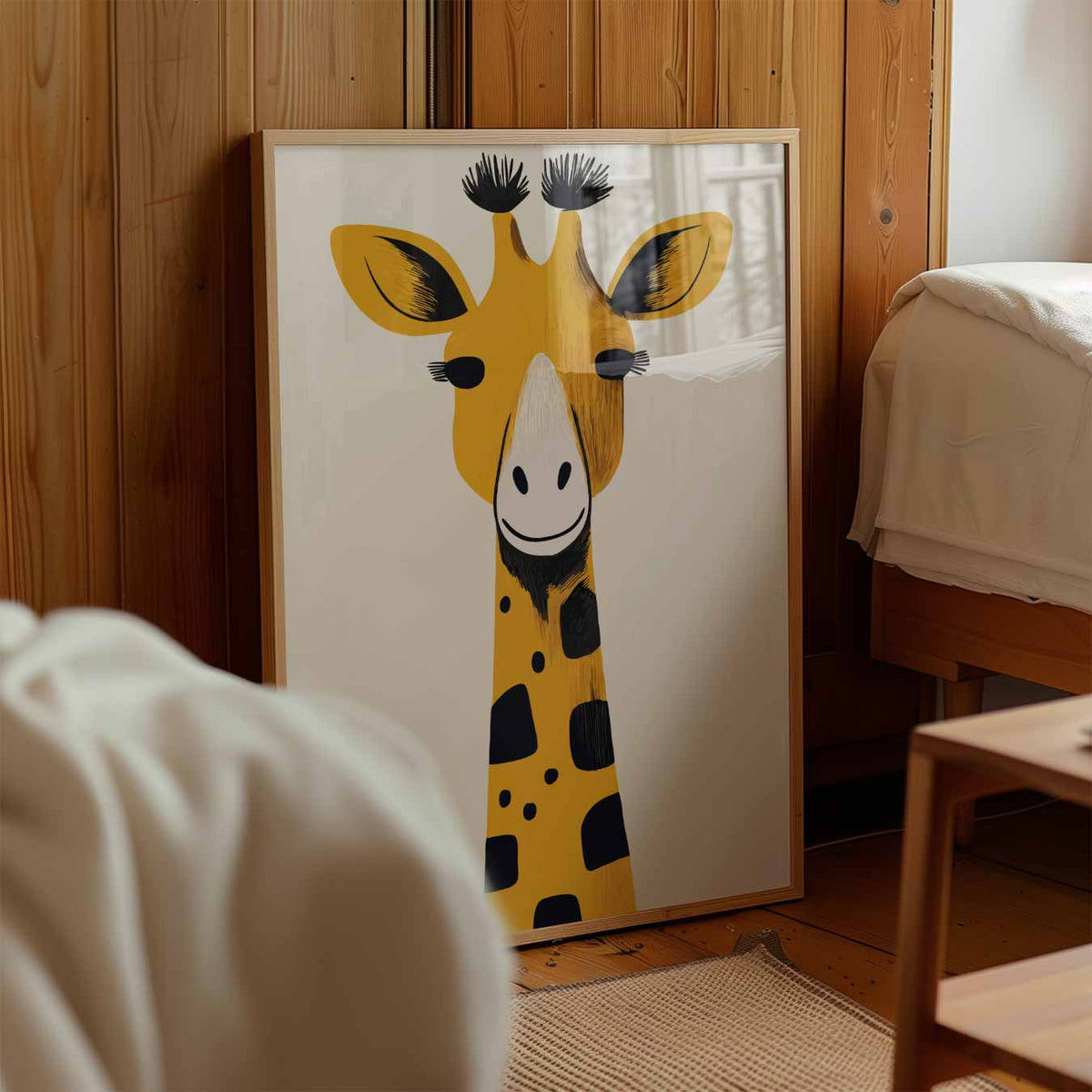 Vrolijke Giraffe – kinderposter in staand formaat
