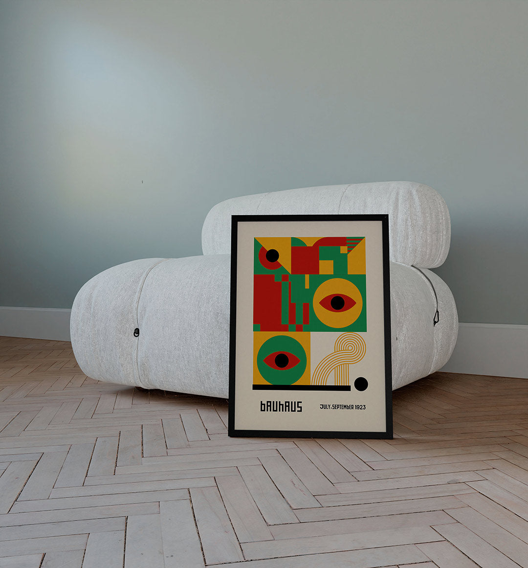 Vormen en vlakkenspel – staande Bauhaus poster voor aan de muur