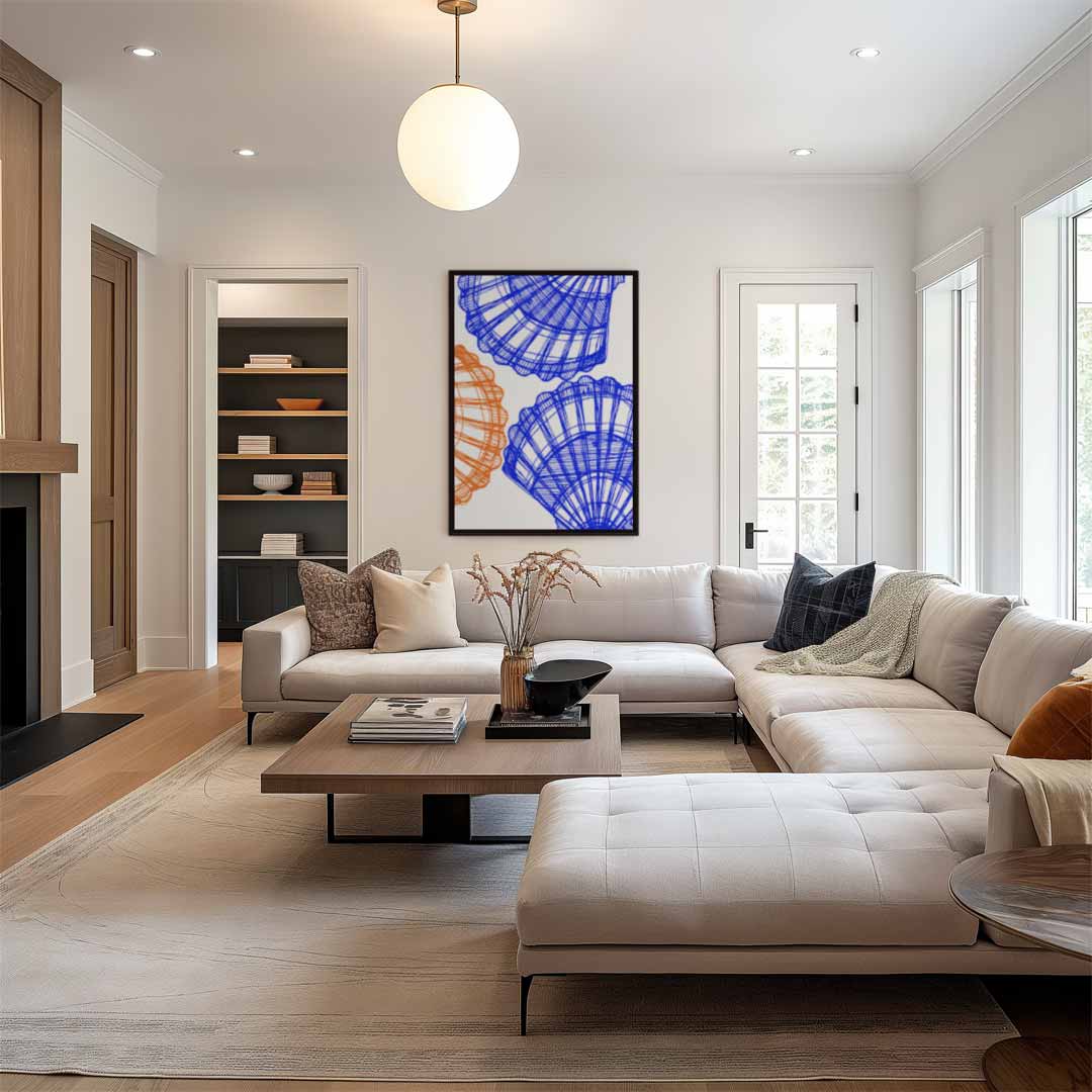 Zomerse Schelppatronen – staande wandkunst voor woonkamer of interieur