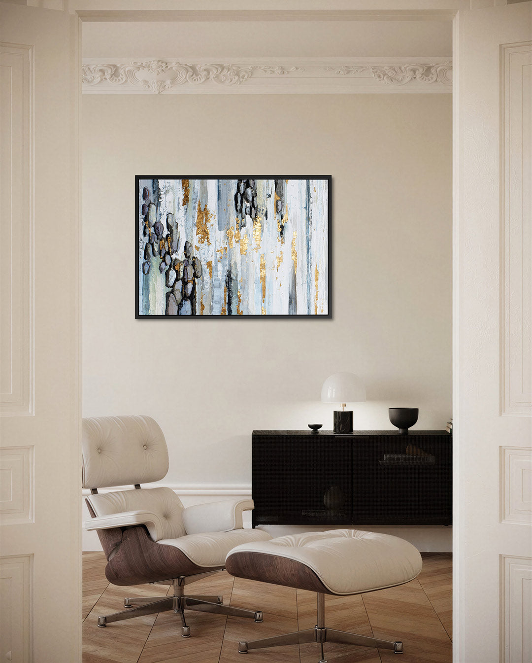 Gelaagde texturen – Verticale – liggende wanddecoratie