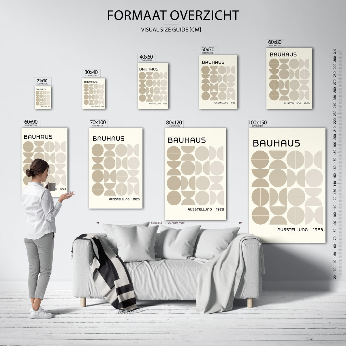 Vormritme en balans – geometrische poster in Bauhaus-stijl van WallArtistic