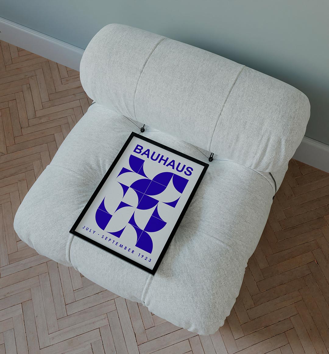 Vormritme en kleur – staande Bauhaus poster voor aan de muur