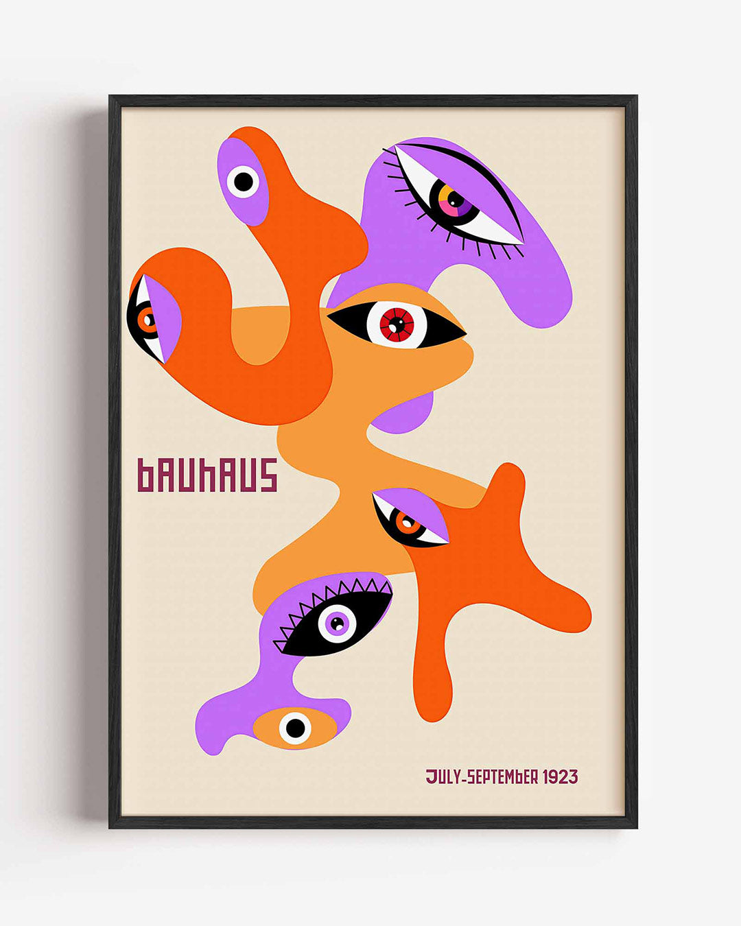 Vormen en ogen – staande Bauhaus poster als wanddecoratie