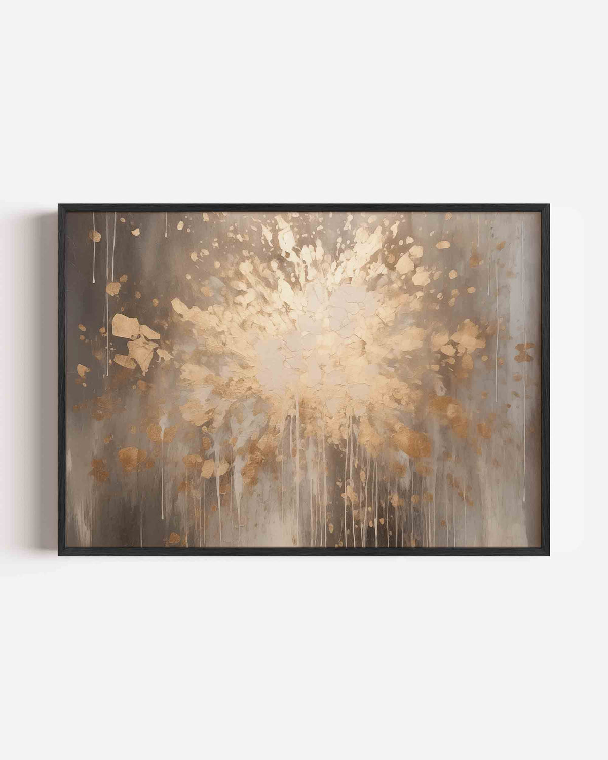 Gouden spetters – kleurrijke abstracte landscape poster als wanddecoratie