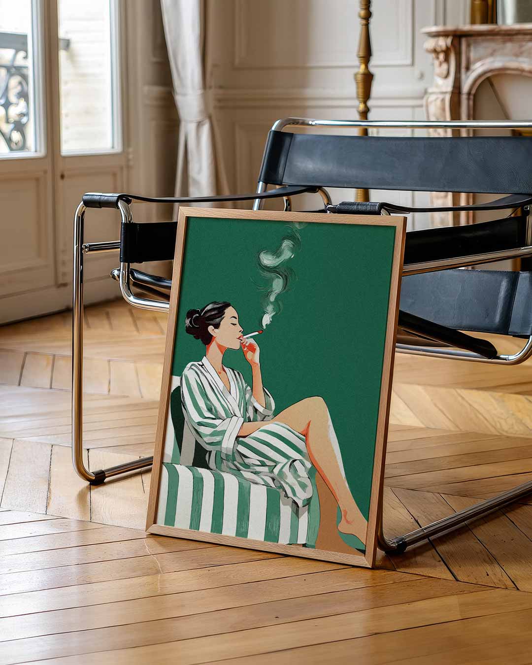 Stijlvolle Ontspanning – staande zomer wanddecoratie van WallArtistic