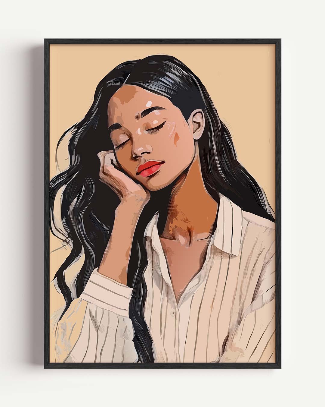 Dromerige Vrouw Portret – zomer portret poster als wanddecoratie