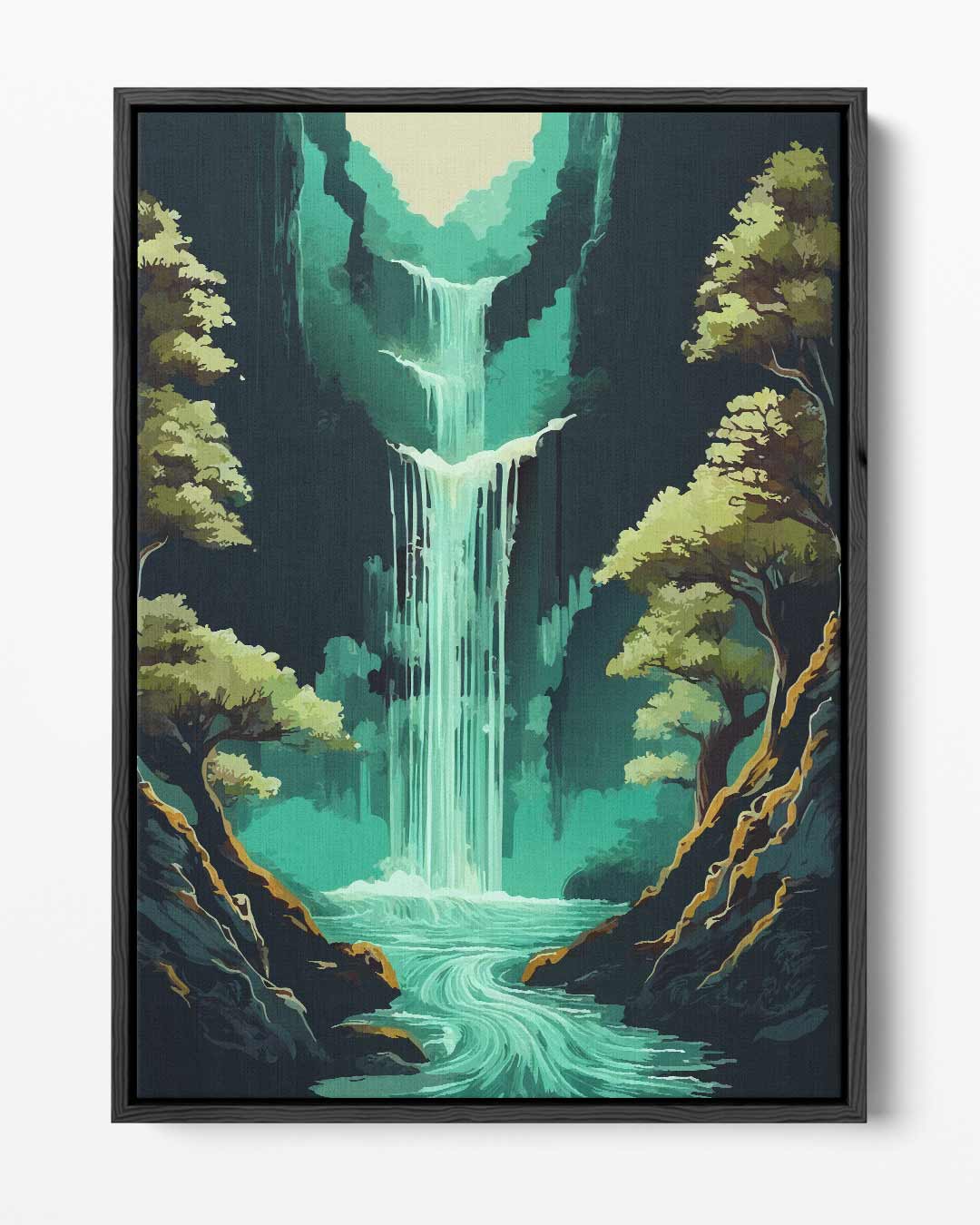 Magische Waterval – portret kunstwerk als wanddecoratie