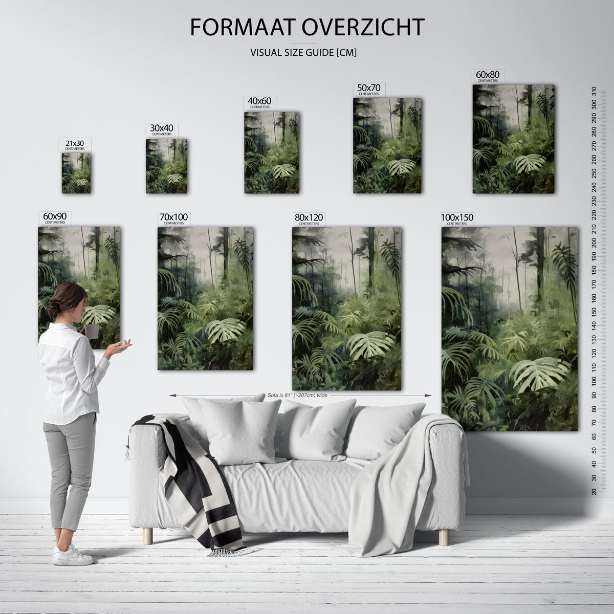 Weelderige jungle – staande muurposter met jungle thema