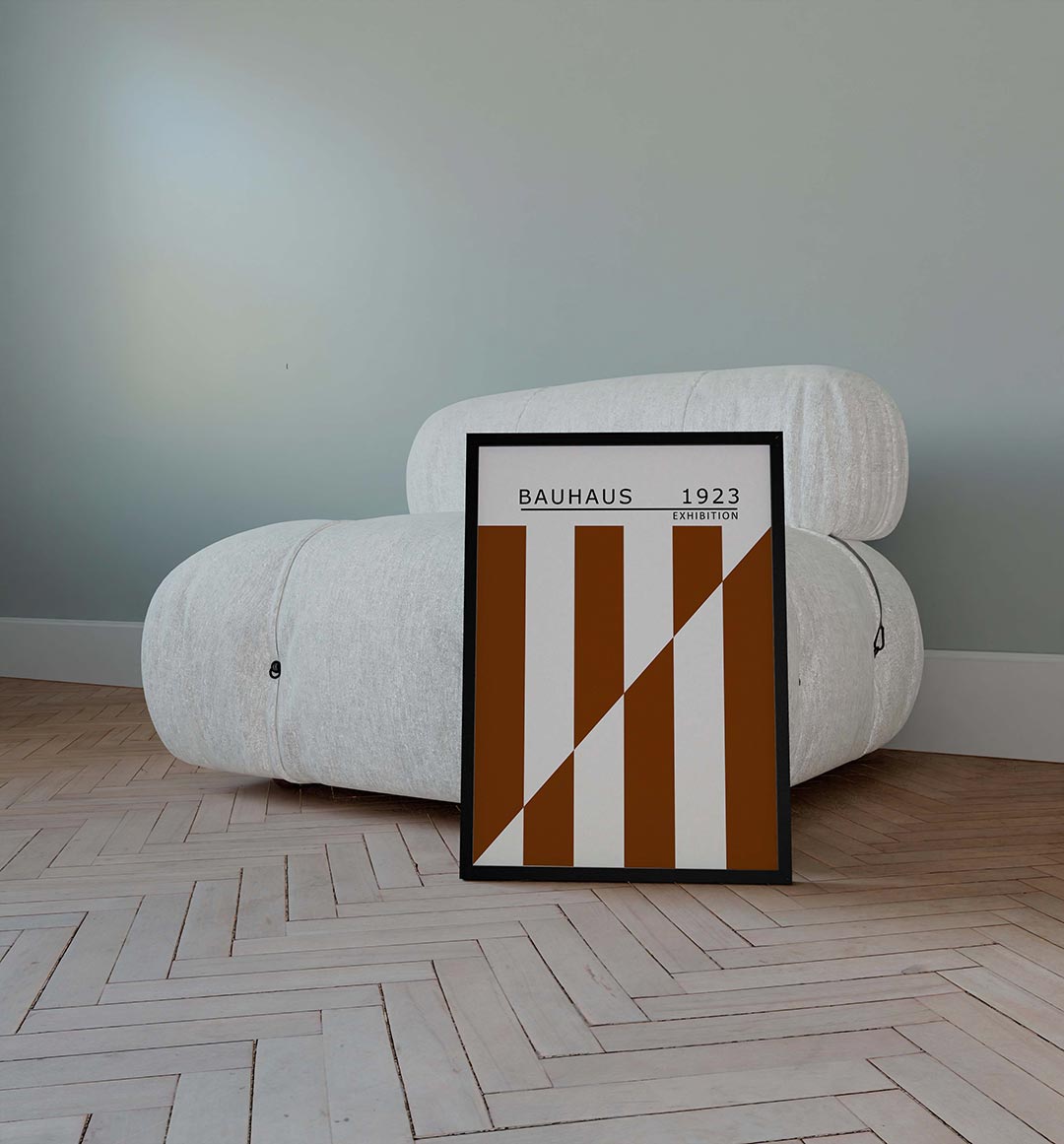 Lijnen en vlakken – geometrische poster in Bauhaus-stijl van WallArtistic