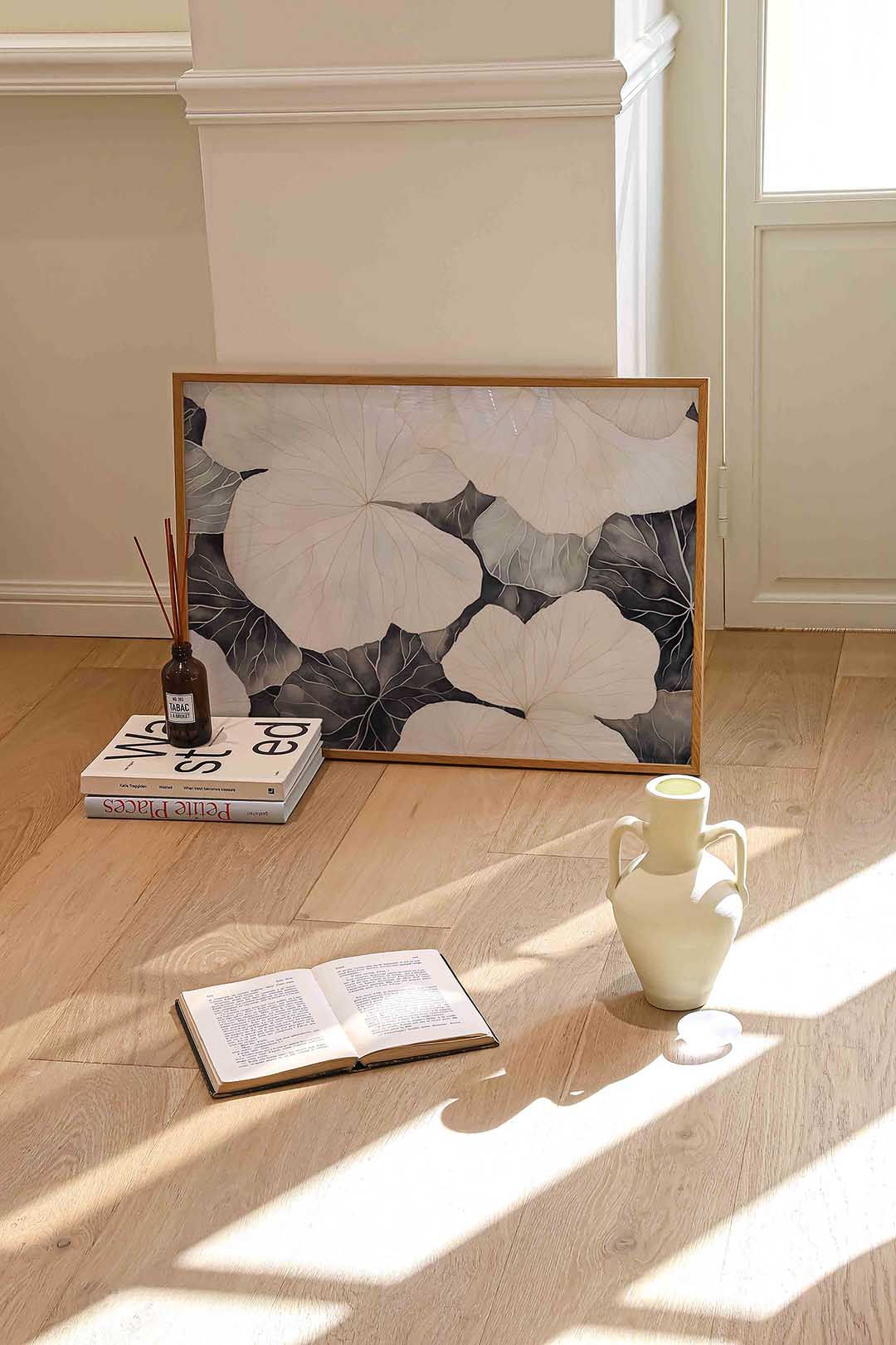Bladeren patroon – liggende abstracte wanddecoratie van WallArtistic