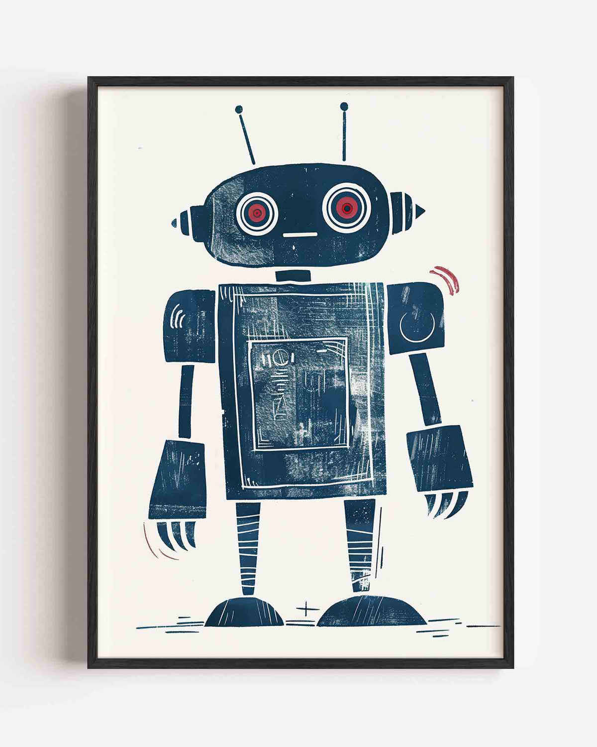 Robot met rode ogen – kids portret poster als wanddecoratie