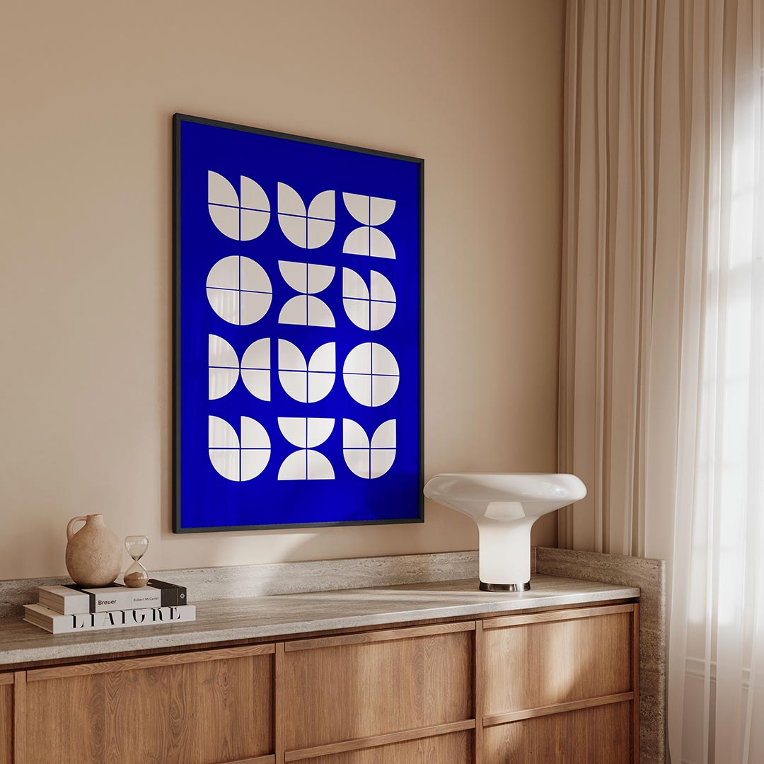 Vormen en vlakken – geometrische Bauhaus poster in staand formaat