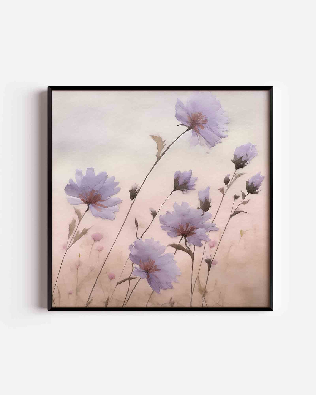 Bloemen in zachte tinten – bloemen vierkante poster als wanddecoratie