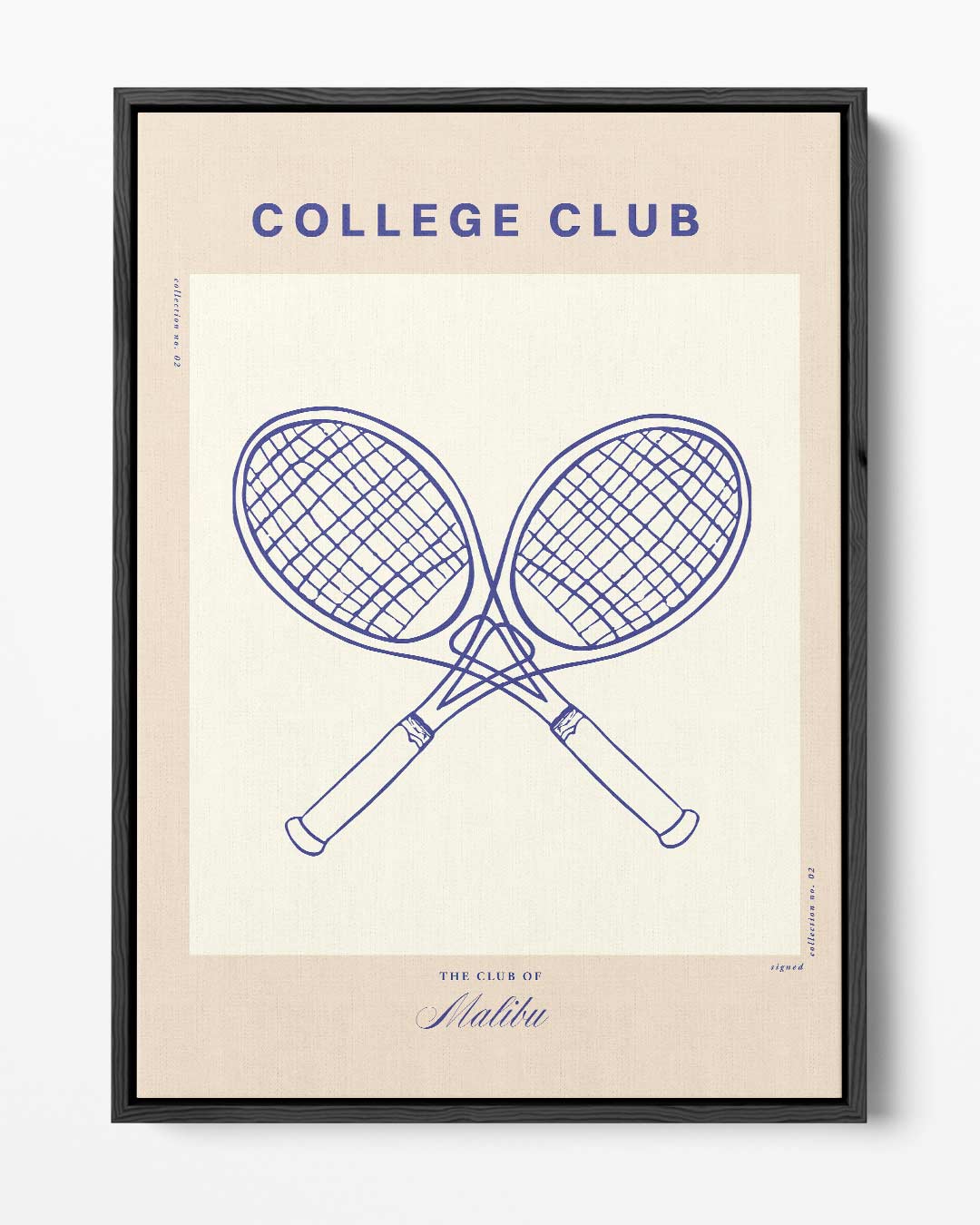 College Club Tennisposter – portret kunstwerk als wanddecoratie