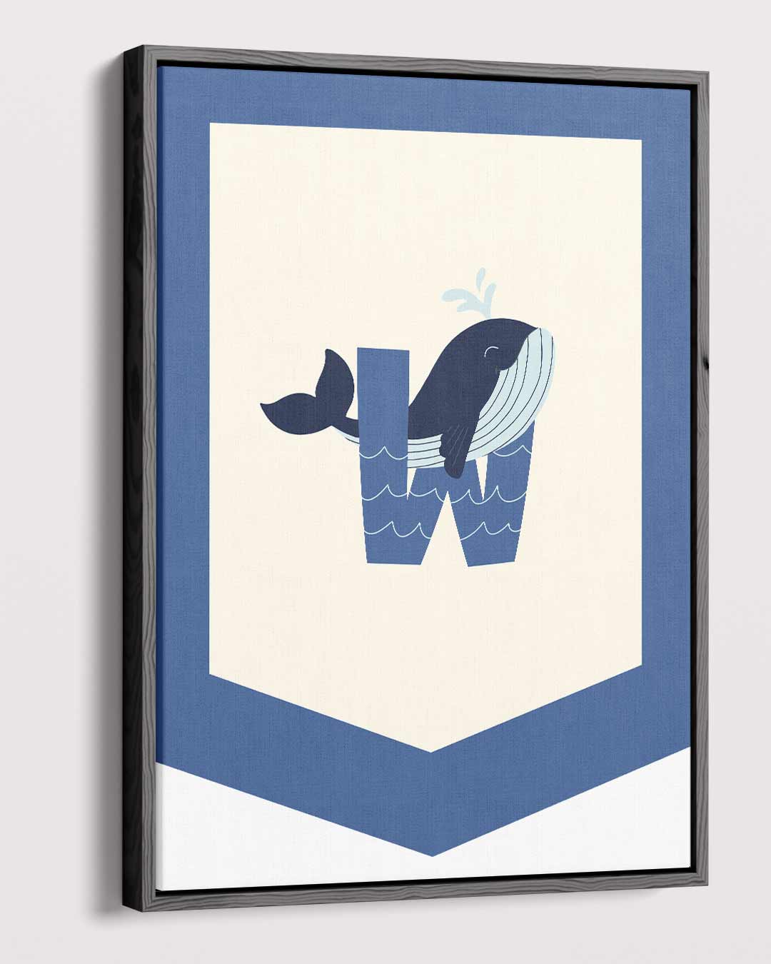 Speelse Walvis Alfabet Illustratie – plexiglas wanddecoratie in portret formaat