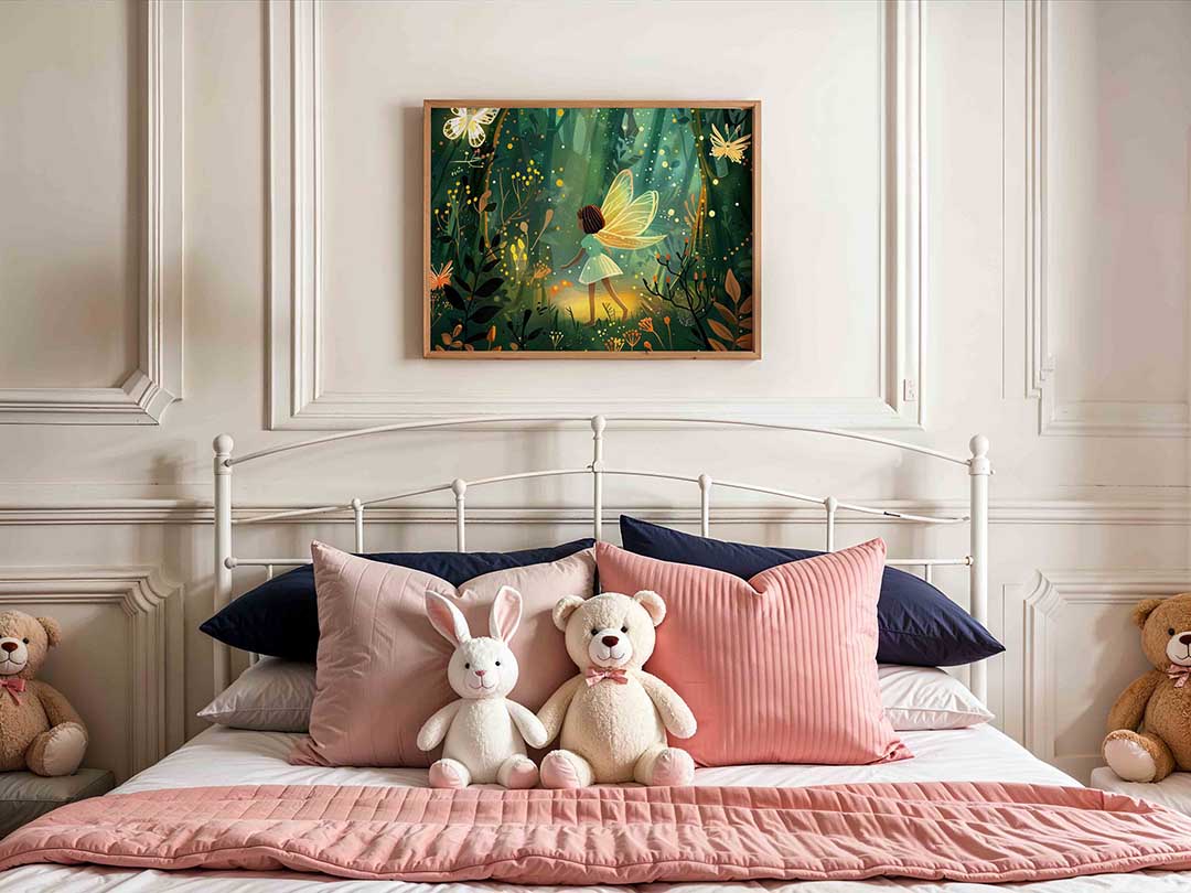 Vleugels en bos – kids poster in liggend formaat