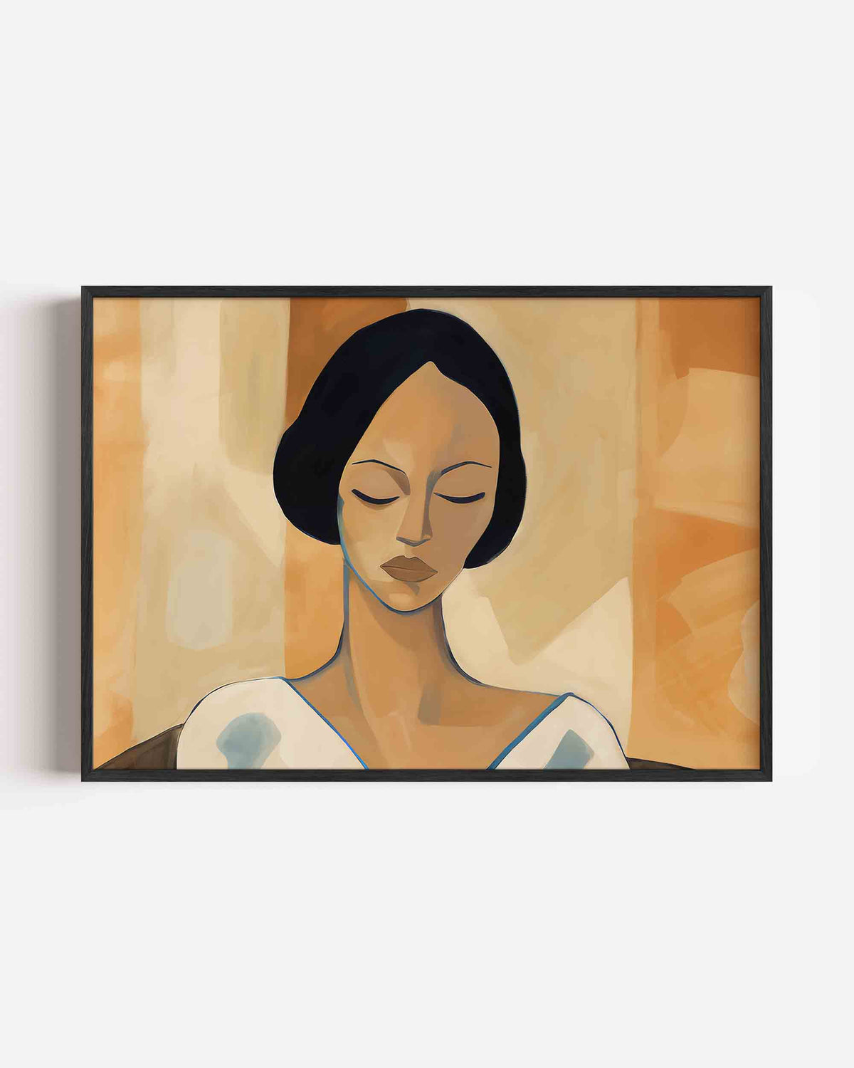 Vrouw met gesloten ogen – vrouwelijk portret als landscape poster