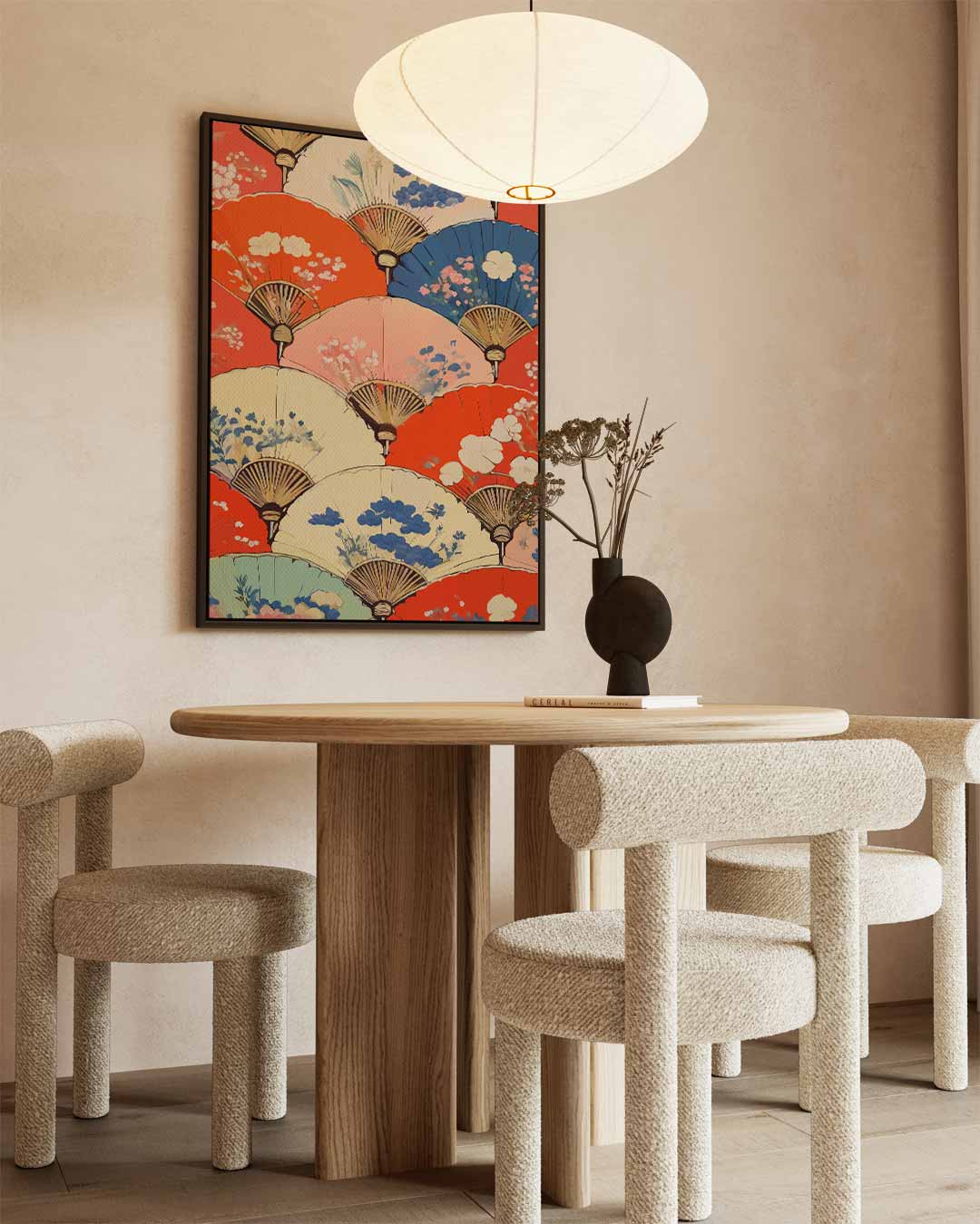 Kleurrijke Fan Fantasy – dibond wanddecoratie in staand formaat