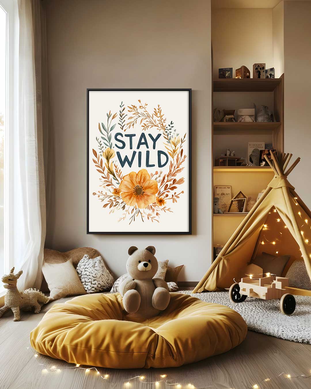 Stay Wild Bloemenkunst – staand kunstwerk voor modern interieur