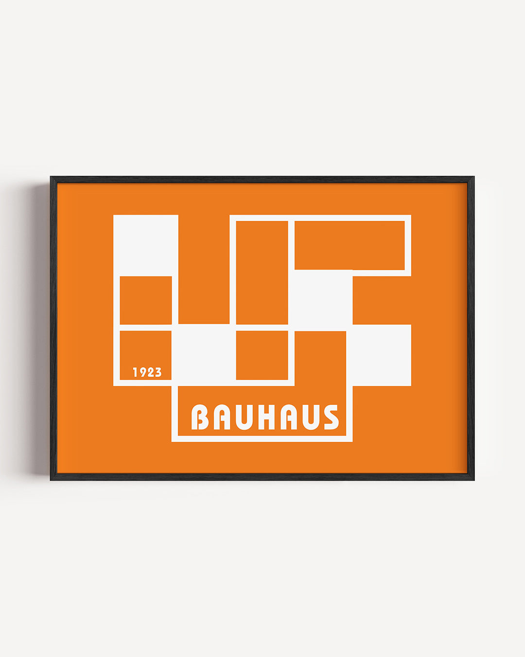 Vorm en kleur – liggende Bauhaus poster als wanddecoratie