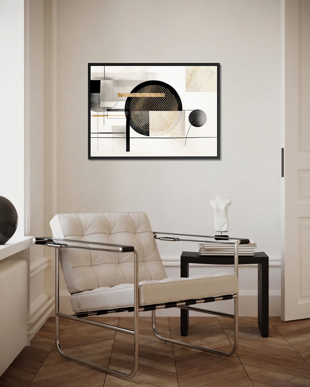 Geometrische lijnen – Liggende wanddecoratie – kunstwerk op canvas, dibond of plexiglas