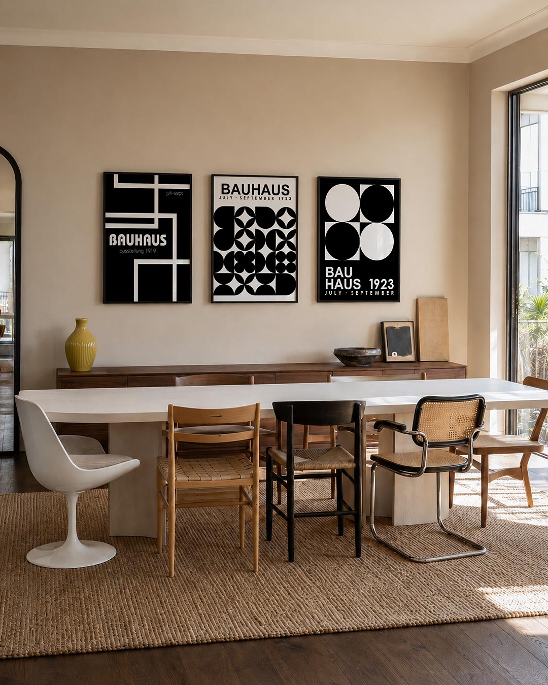 Abstract posterset – tweede productweergave – een abstracte posterset met donkere tinten en een rustige visuele opbouw.