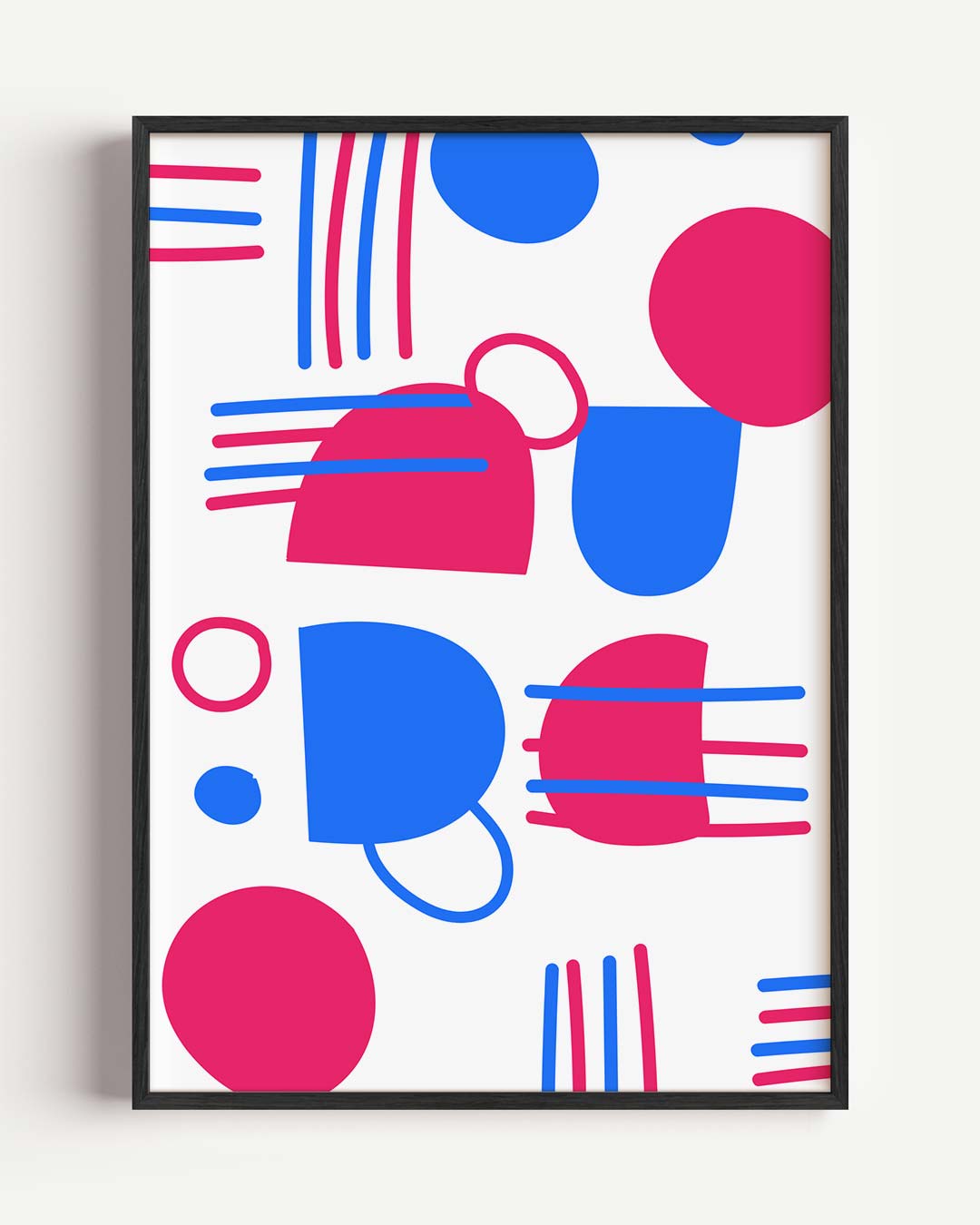 Vrolijke Vormenspel – kleurrijke abstracte portret poster als wanddecoratie